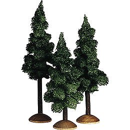 Fir Tree with Trunk, Set of Three - 17 cm / 6.7 inch