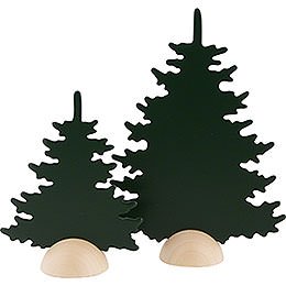Fir Trees  -  2 Pieces  -  Green  -  20cm / 8 inch