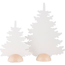 Fir Trees - 2 Pieces - White - 20 cm / 8 inch