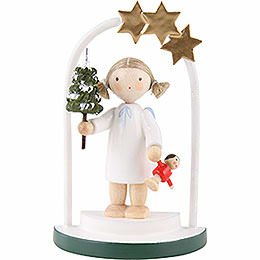 Flax Haired Angel in a Star Arch - 5 cm / 2 inch