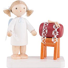Flax Haired Angel with Clopper Sack  -  5cm / 2 inch