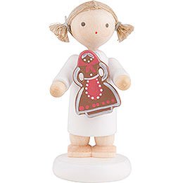 Flax Haired Angel with Gingerbread Woman  -  5cm / 2 inch