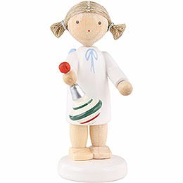 Flax Haired Angel with Humming Top  -  5cm / 2 inch