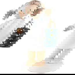 Flax Haired Angel with Lampion "Stars"  -  4,7cm / 1.9 inch