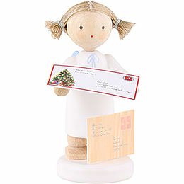 Flax Haired Angel with Letter to Christ Child  -  5cm / 2 inch