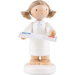 Flax Haired Angel with Letter to Santa Claus - 5 cm / 2 inch