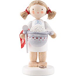 Flax Haired Angel with Mixing Bowl  -  4,7cm / 1.9 inch