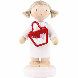 Flax Haired Angel with Purse  -  5cm / 2 inch