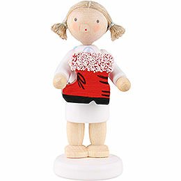 Flax Haired Angel with Santa's Boot  -  5cm / 2 inch