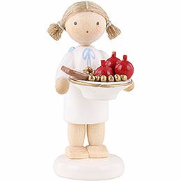 Flax Haired Angel with St. Nick Plate  -  5cm / 2 inch