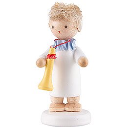 Flax Haired Angel with Trumpet - 5 cm / 2 inch
