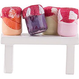 Flax Haired Children Bench with Fruit Jam - 4 cm / 1.6 inch
