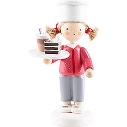 Flax Haired Children Girl with Black-Forest Cake - 5,5 cm / 2.2 inch