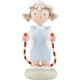 Flax Haired Children Girl with Jump Rope  -  5cm / 2 inch