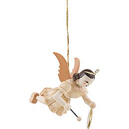 Floating Angel with Gong, Natural  -  6,6cm / 2.6 inch