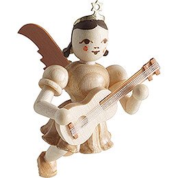 Floating Angel with Guitar  -  Natural  -  6,6cm / 2.6 inch