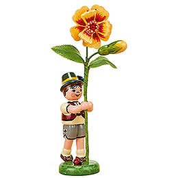 Flower Child Boy with Tagetes  -  11cm / 4,3 inch