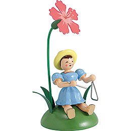 Flower Child with Carnation and Triangle Sitting - 12 cm / 4.7 inch