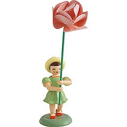 Flower Child with Peony  -  Colored  -  11,5cm / 4.5 inch