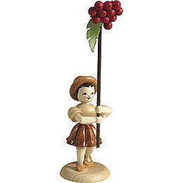 Flower Child with Rowan Berry, Natural - 12 cm / 4.7 inch