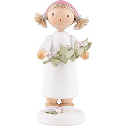 Flower Fairy Girl with Apple Blossom Twig - 5 cm / 2 inch