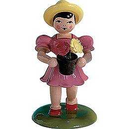 Flower Girl with Flower Pot, Natural - 6,6 cm / 2.6 inch