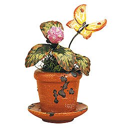 Flower Pot Clover Flower  -  Set of Three  -  6cm / 2,5 inch