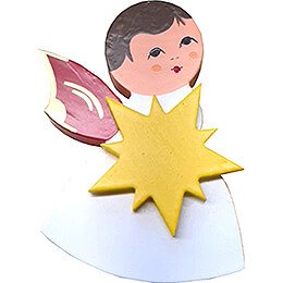 Fridge Magnet - Angel with Star - Red Wings - 7,5 cm / 3 inch