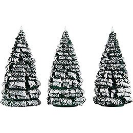 Frosted Trees - Green-White - 3 pieces - 12 cm / 4.7 inch
