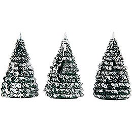 Frosted Trees  -  Green - White  -  3 pieces  -  6cm / 2.4 inch