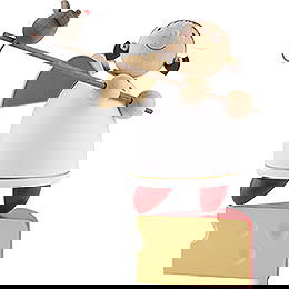 Guardian Angel with Mouse Balancing on Cheese - 8 cm / 3.1 inch