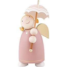 Guardian Angel with Umbrella, Rose Wood - 8 cm / 3.1 inch