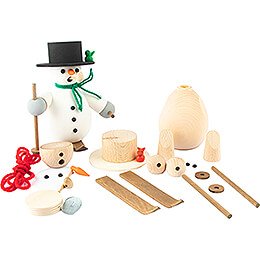 Handicraft Set - Smoker - Snowman on Ski - 14 cm / 5.5 inch