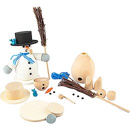 Handicraft Set - Smoker - Snowman with Brushwood - 14 cm / 5.5 inch