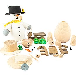 Handicraft Set  -  Smoker  -  Snowman with Sleigh  -  14cm / 5.5 inch