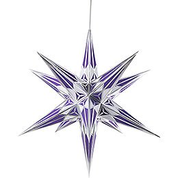 Hartenstein Christmas Star for Inside Use - White-Purple with Silver - 68 cm / 27 inch