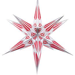 Hartenstein Christmas Star for Inside Use - White-Wine Red with Silver - 68 cm / 27 inch