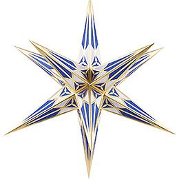 Hartensteiner Weihnachtsstern fr Innen - wei-blau mit gold - 68 cm