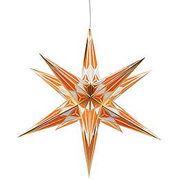 Hartensteiner Weihnachtsstern fr Innen  -  wei - orange mit gold  -  68cm