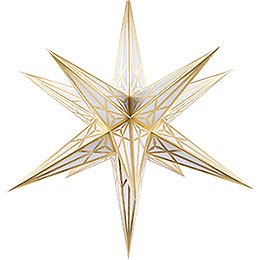 Hartensteiner Weihnachtsstern für Innen - weiß mit gold - 68 cm