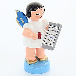 Heart Angel with Patient Record - Blue Wings - Standing - 6 cm / 2.4 inch