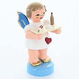 Heart Angel with Syringe - Blue Wings - Standing - 6 cm / 2.4 inch