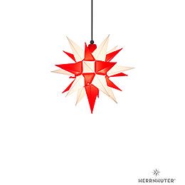 Herrnhuter Moravian Star A4 White/Red Plastic - 40cm/16 inch