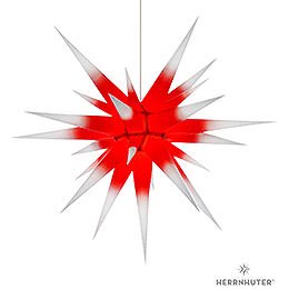 Herrnhuter Moravian Star I8 White with Red Core Paper  -  80cm/31 inch