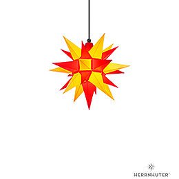 Herrnhuter Stern A4 gelb/rot Kunststoff - 40 cm