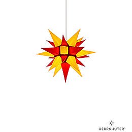 Herrnhuter Stern I4 gelb/rot Papier - 40 cm
