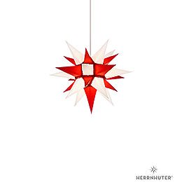 Herrnhuter Stern I4 weiß/rot Papier - 40 cm