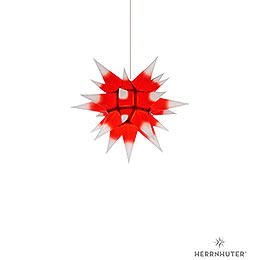 Herrnhuter Stern I4 weiß/roter Kern Papier  -  40cm