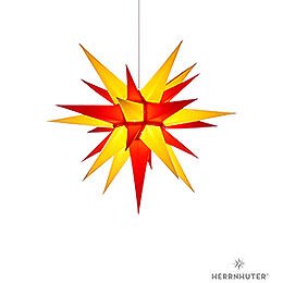 Herrnhuter Stern I6 gelb/rot Papier  -  60cm