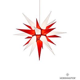 Herrnhuter Stern I6 weiß/rot Papier  -  60cm